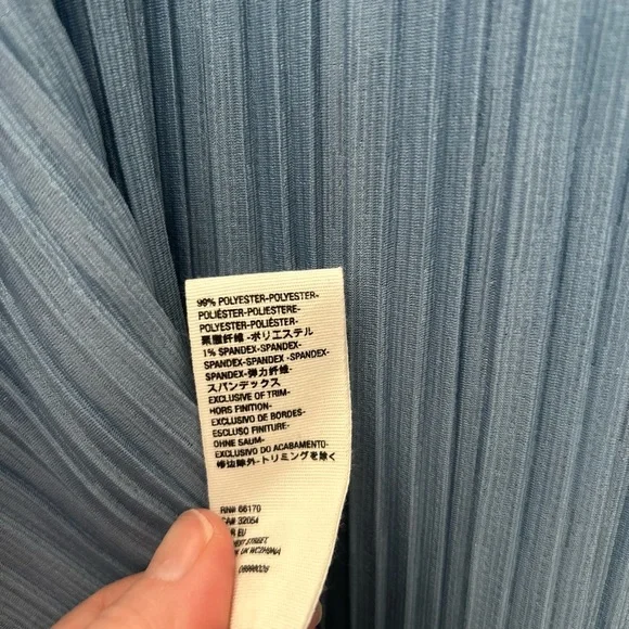 Free People Slate Blue Pleated Mini Dress - Picture 14 of 15